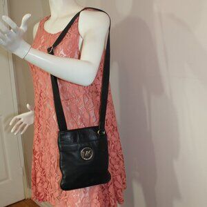 Michael Kors black Crossbody  Leather  messenger Bag